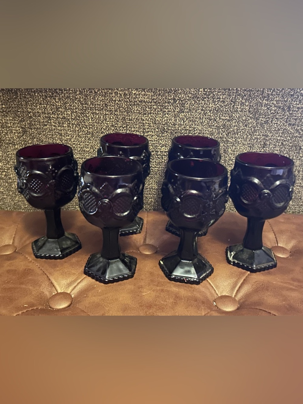 Avon Ruby Red 1876 cape cod Goblet Glasses - Set of 6